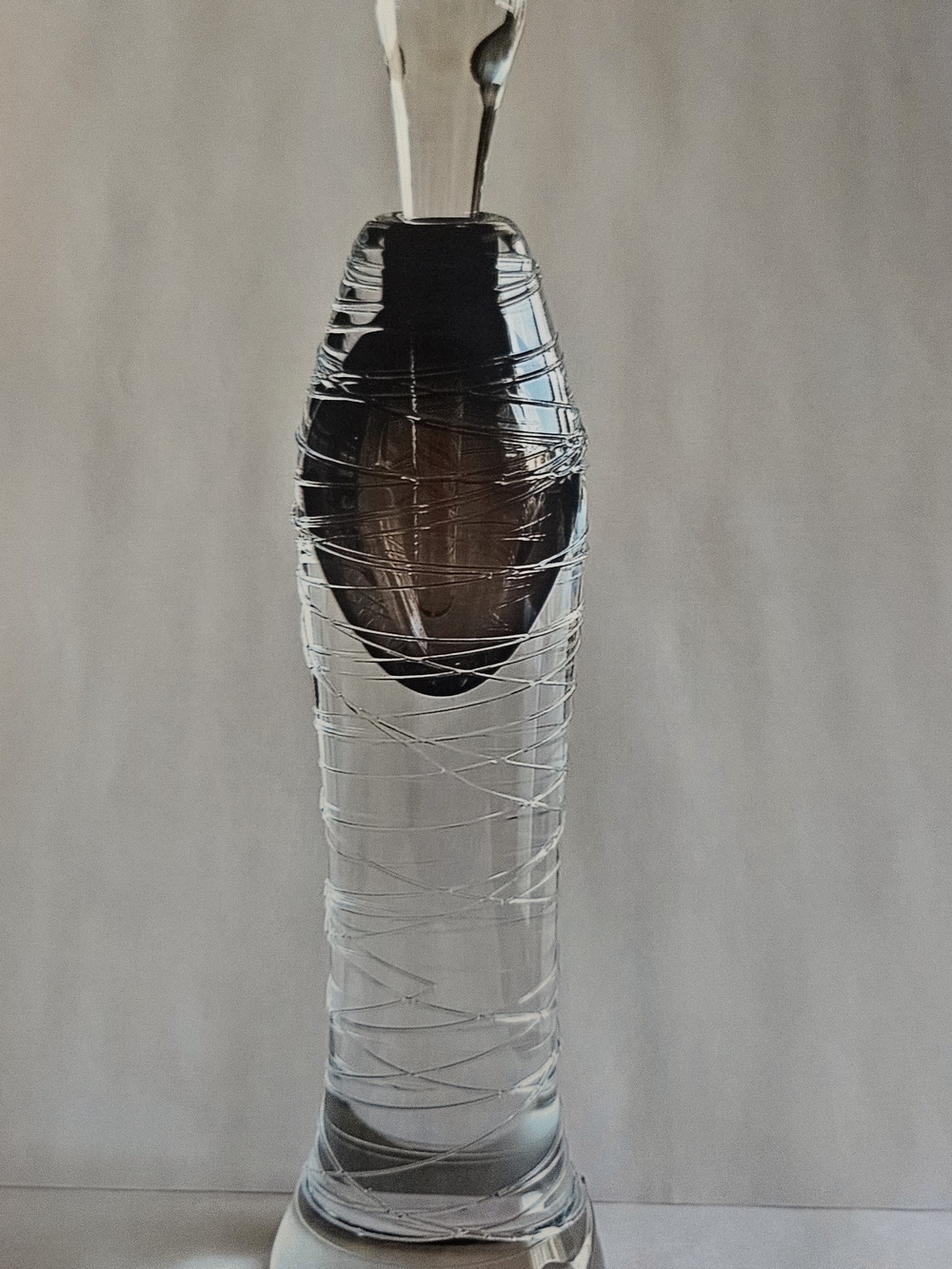 Clear Glass Decorative Perfume Bottle with Wrapped Accent